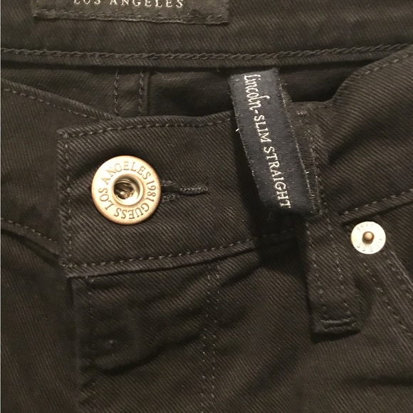 Guess Lincoln-Slim Straight Men Black Jeans Sz 34/30 - Picture 5 of 5